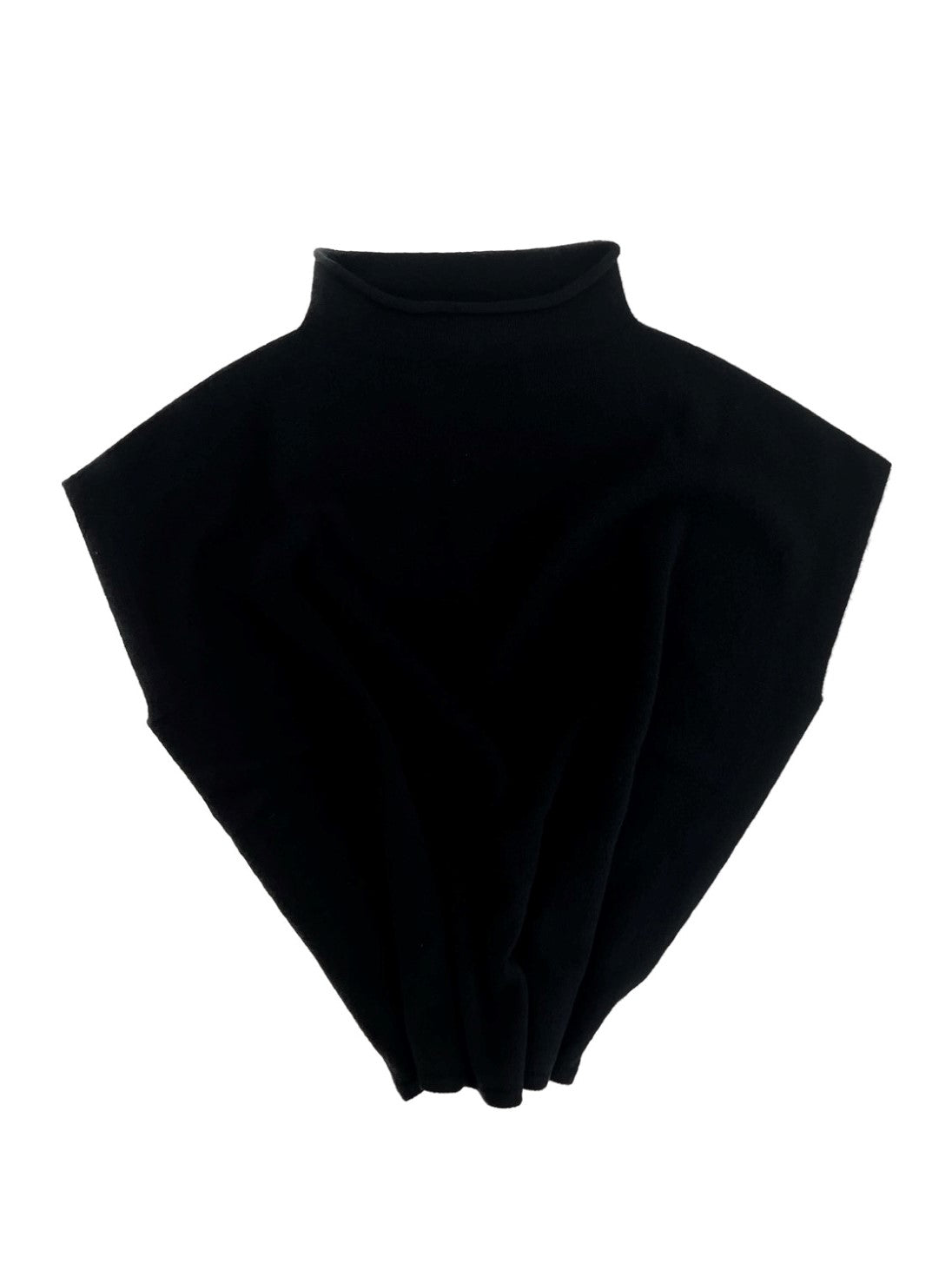 Sleeveless oversized crater pure cashmere
