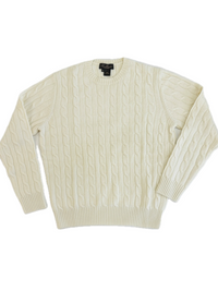 Crewneck - man 4 ply cable stitch pure cashmere