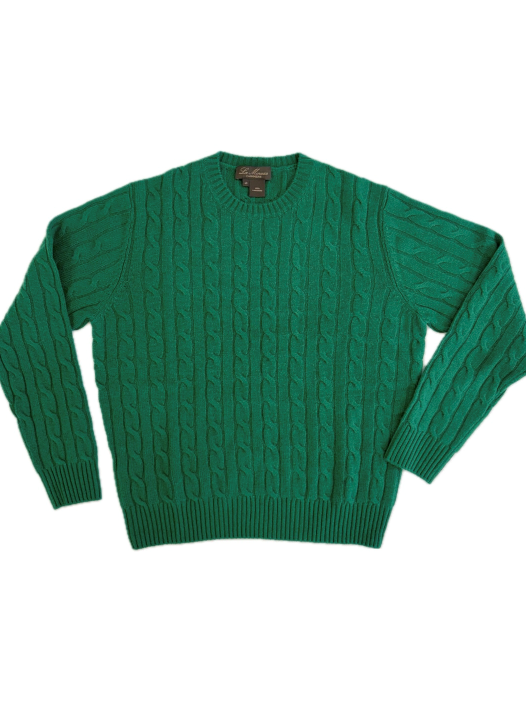Crewneck - man 4 ply cable stitch pure cashmere