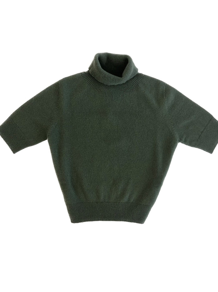 Turtleneck short sleeves pure cashmere