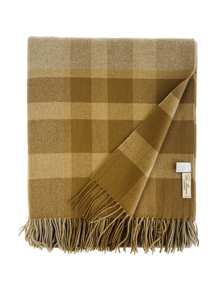 Plaid pure cashmere 6ply