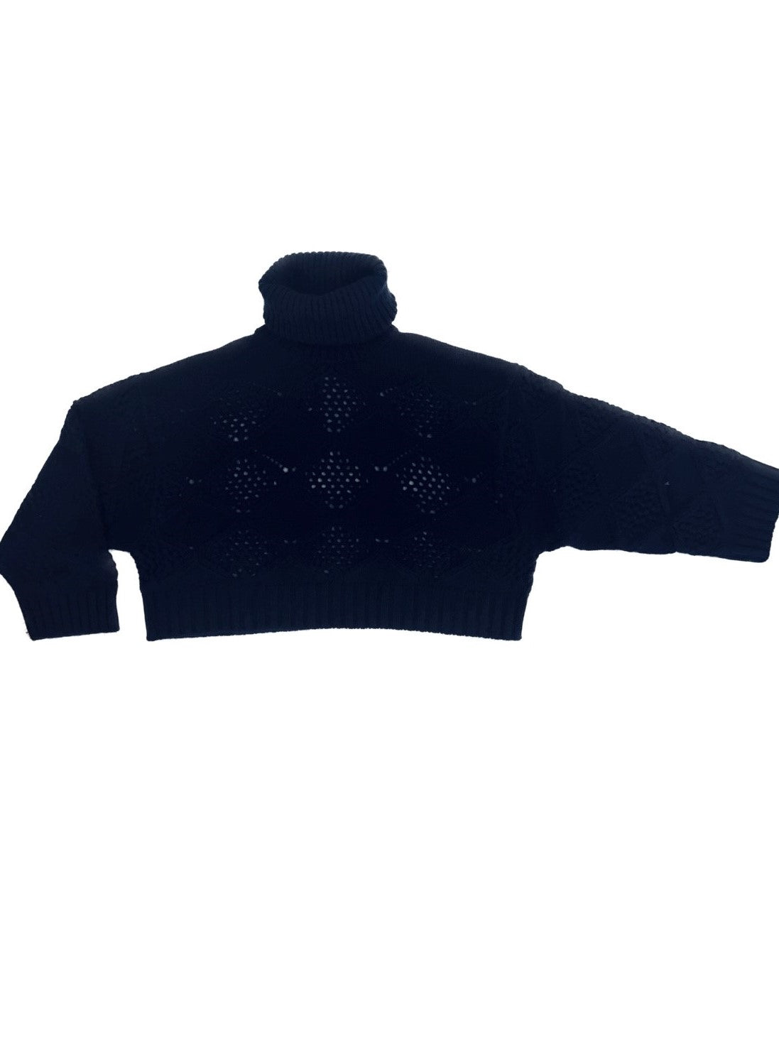 Pierced turtleneck oversize short pure cashmere