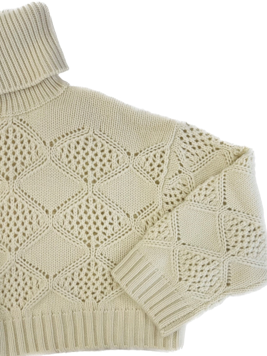 Pierced turtleneck oversize short pure cashmere