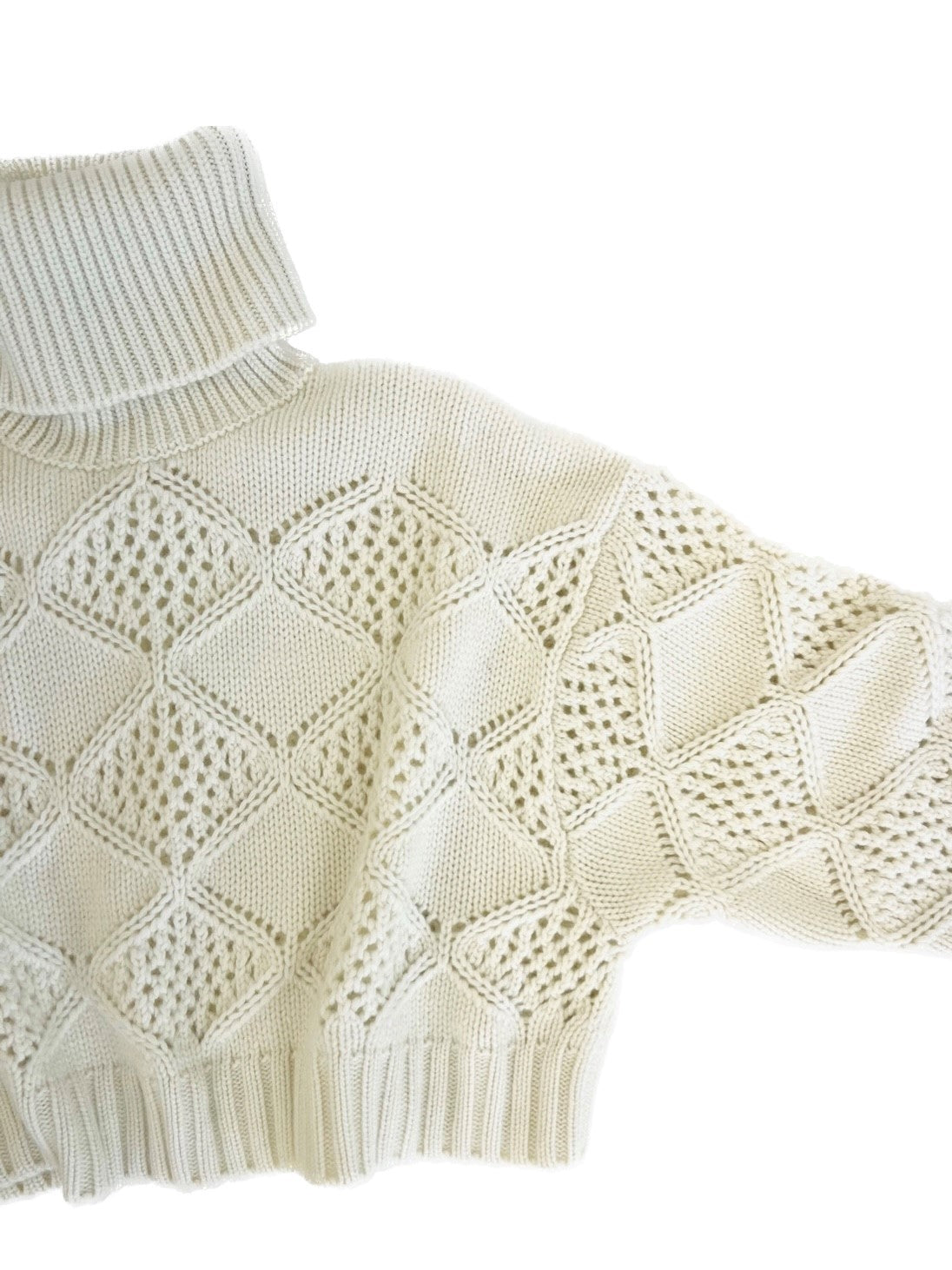 Pierced turtleneck oversize short pure cashmere