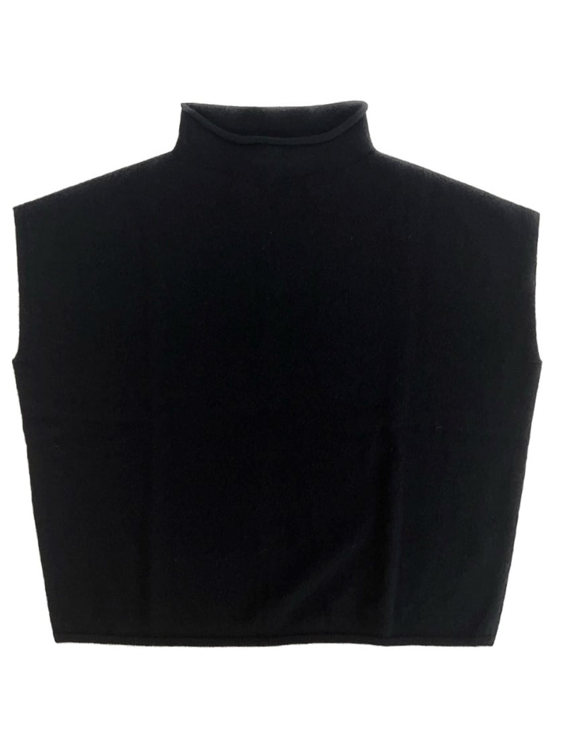 Sleeveless oversized crater pure cashmere