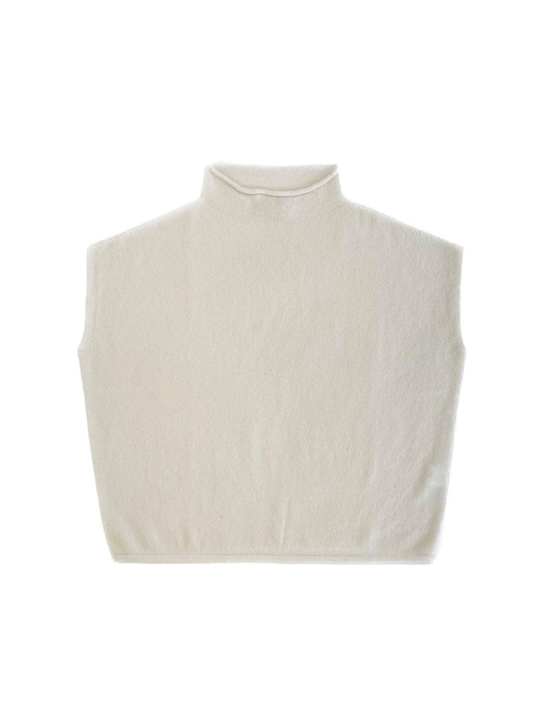 Sleeveless oversized crater pure cashmere