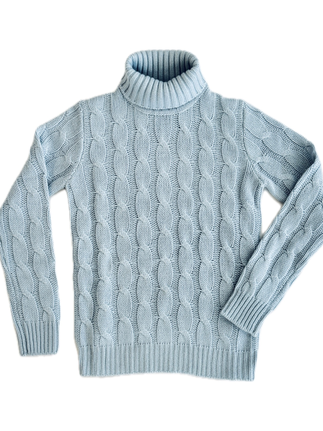 Turtleneck - woman 6 ply cable stitch pure cashmere