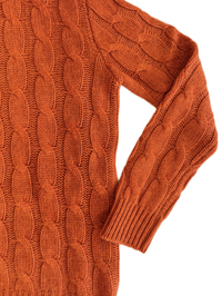 Turtleneck - woman 6 ply cable stitch pure cashmere