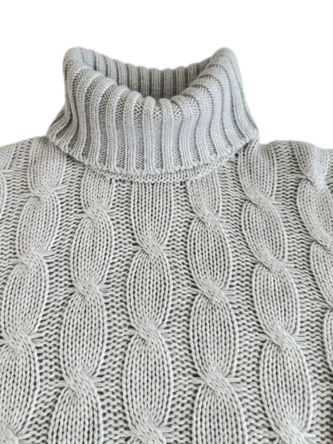 Turtleneck - woman 6 ply cable stitch pure cashmere