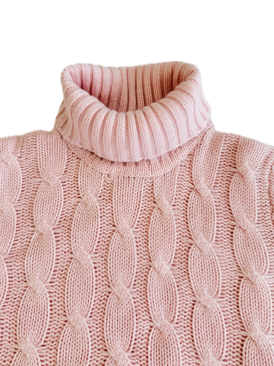 Turtleneck - woman 6 ply cable stitch pure cashmere