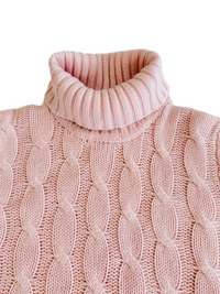 Turtleneck - woman 6 ply cable stitch pure cashmere