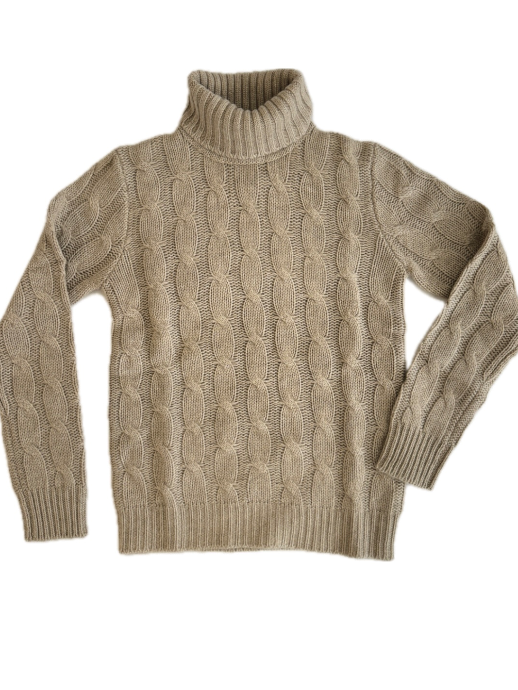 Turtleneck - woman 6 ply cable stitch pure cashmere