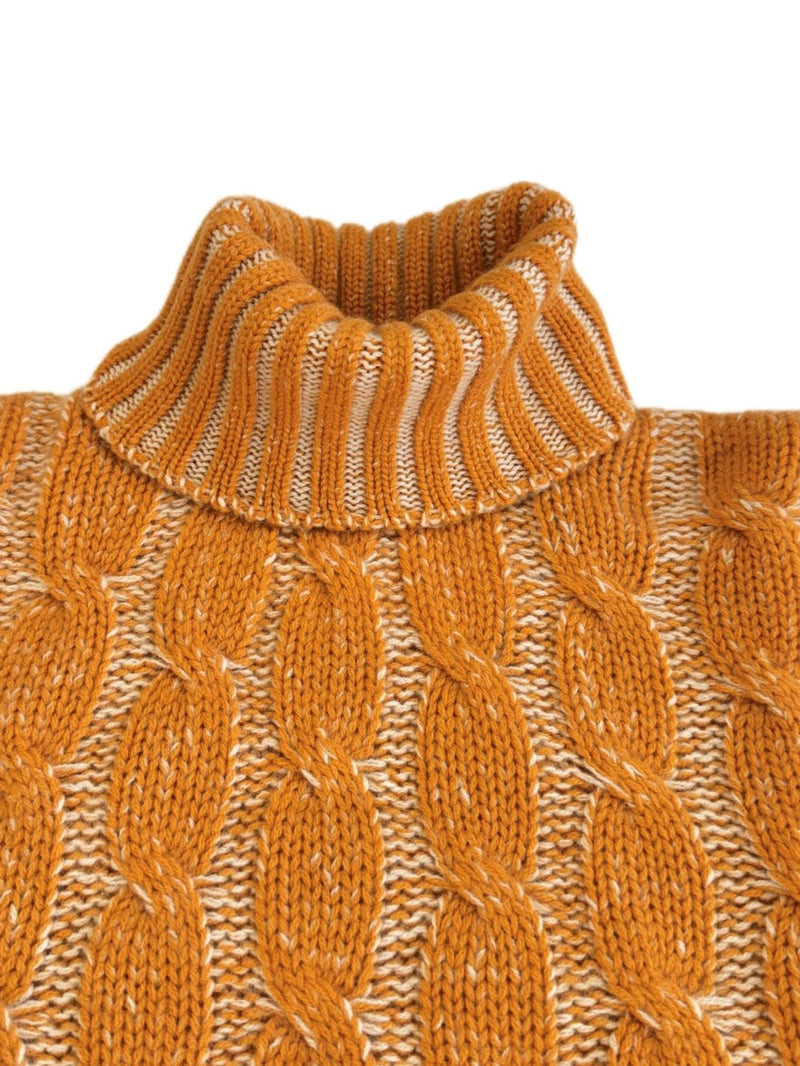 Turtleneck - woman 6 ply Vanise cable stitch pure cashmere