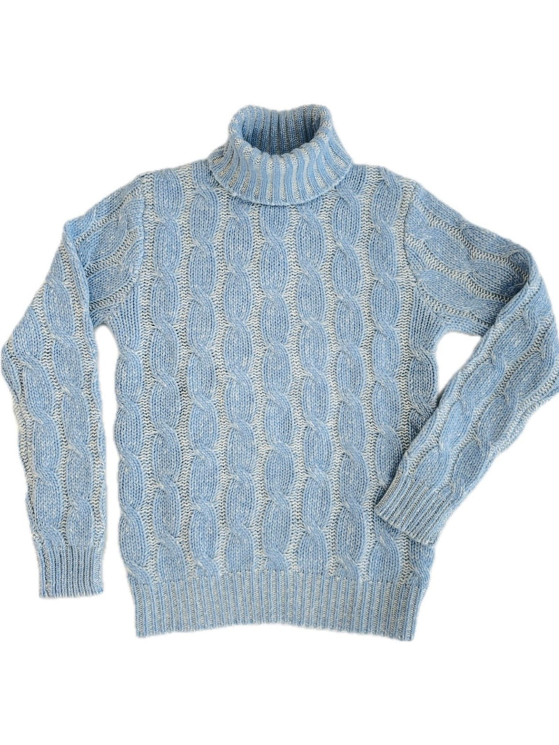 Turtleneck - woman 6 ply Vanise cable stitch pure cashmere