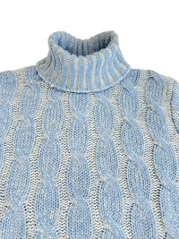 Turtleneck - woman 6 ply Vanise cable stitch pure cashmere