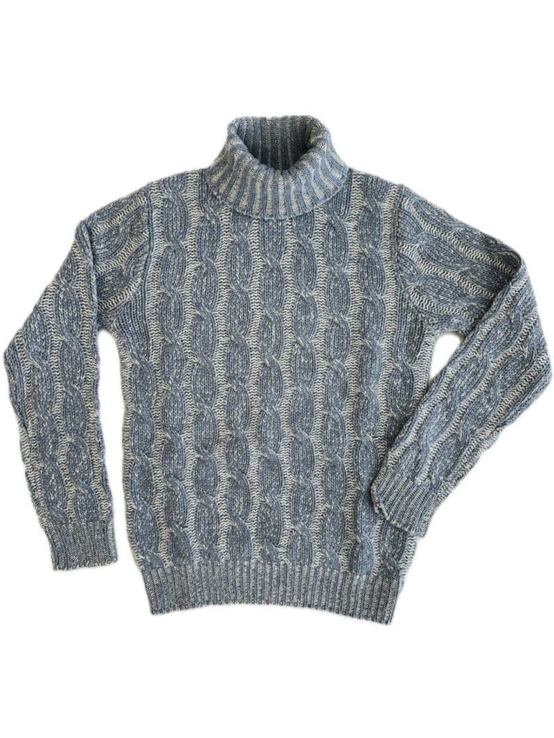 Turtleneck - woman 6 ply Vanise cable stitch pure cashmere