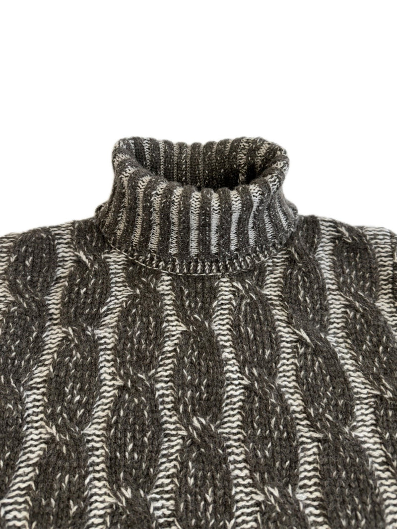 Turtleneck - woman 6 ply Vanise cable stitch pure cashmere