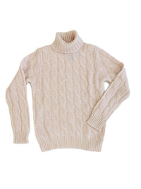 Turtleneck - woman 6 ply Vanise cable stitch pure cashmere