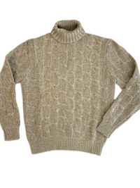 Turtleneck - man 6 ply Vanise cable stitch pure cashmere