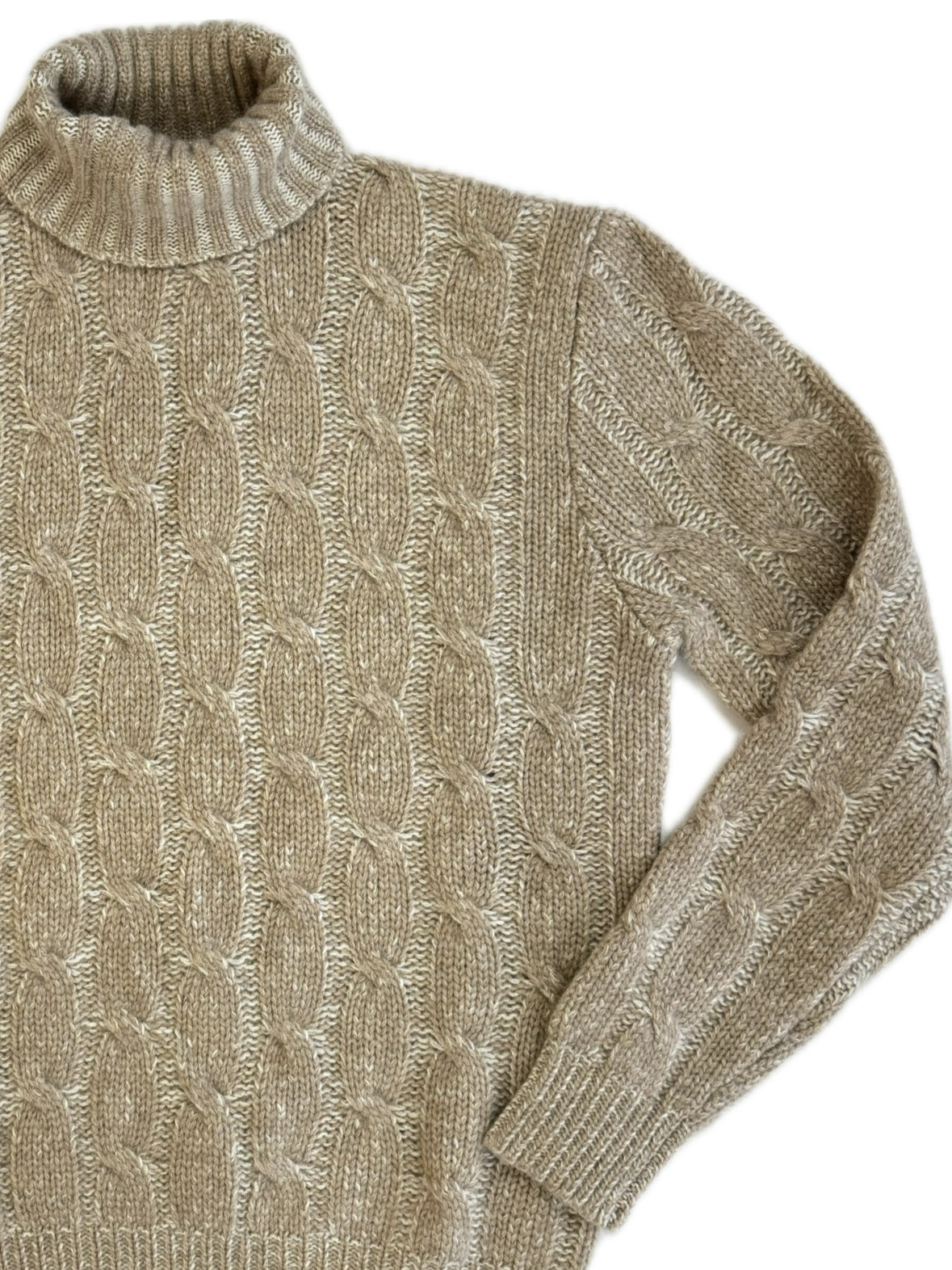 Turtleneck - man 6 ply Vanise cable stitch pure cashmere