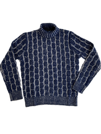 Turtleneck - man 6 ply Vanise cable stitch pure cashmere