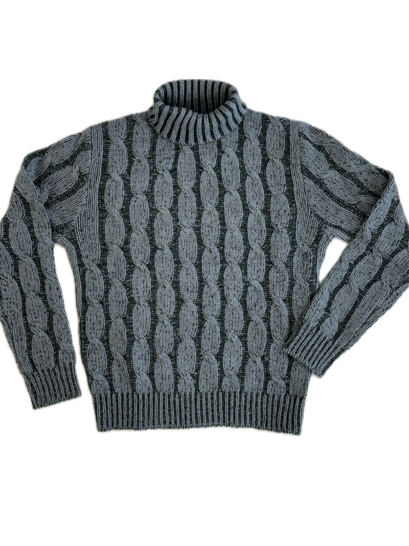 Turtleneck - man 6 ply Vanise cable stitch pure cashmere