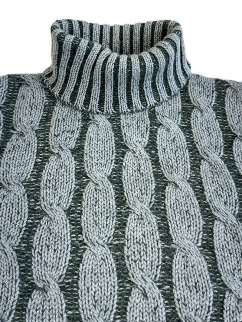 Turtleneck - man 6 ply Vanise cable stitch pure cashmere