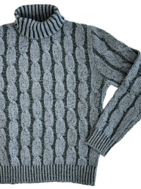 Turtleneck - man 6 ply Vanise cable stitch pure cashmere