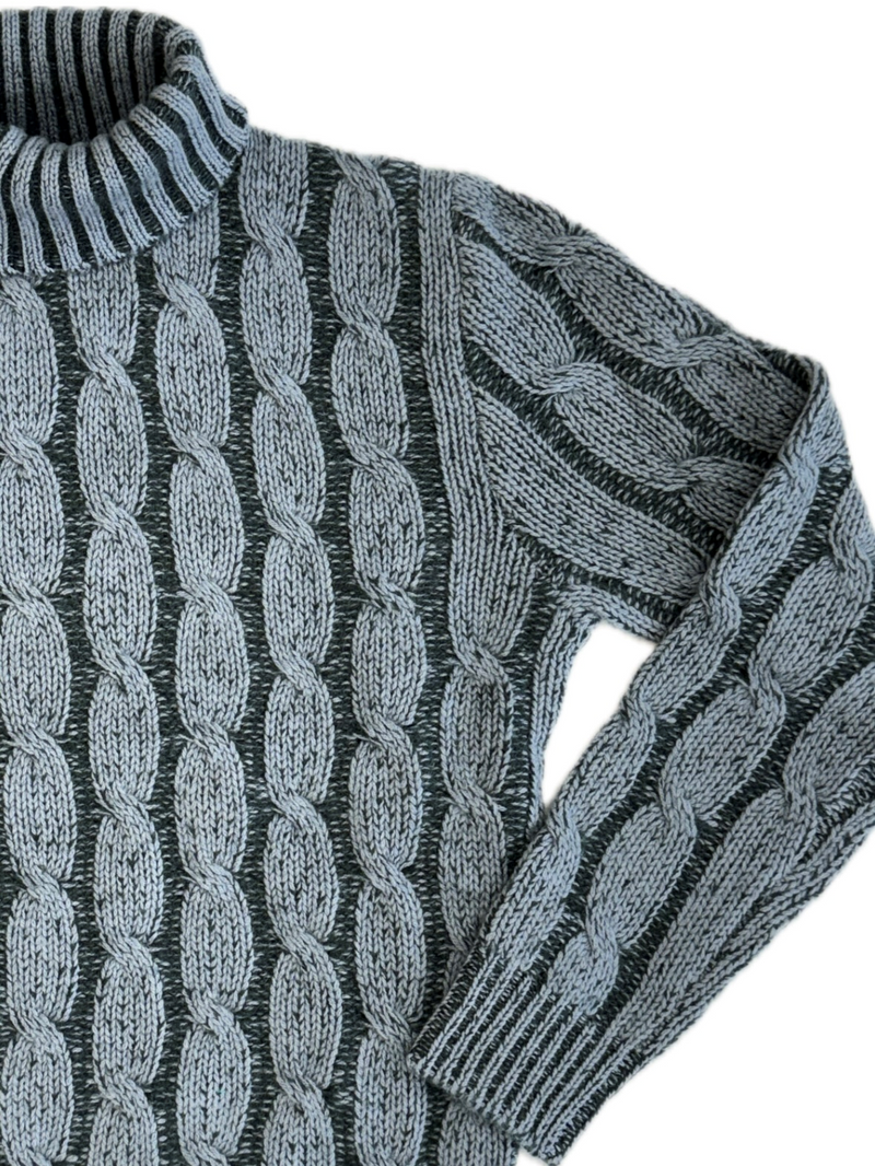 Turtleneck - man 6 ply Vanise cable stitch pure cashmere