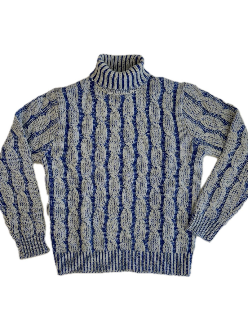 Turtleneck - man 6 ply Vanise cable stitch pure cashmere