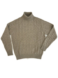 Turtleneck - man 4 ply cable stitch pure cashmere