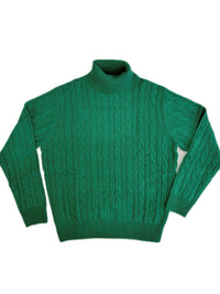 Turtleneck - man 4 ply cable stitch pure cashmere