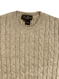 Crewneck - man 4 ply cable stitch pure cashmere