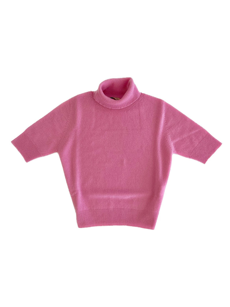 Turtleneck short sleeves pure cashmere