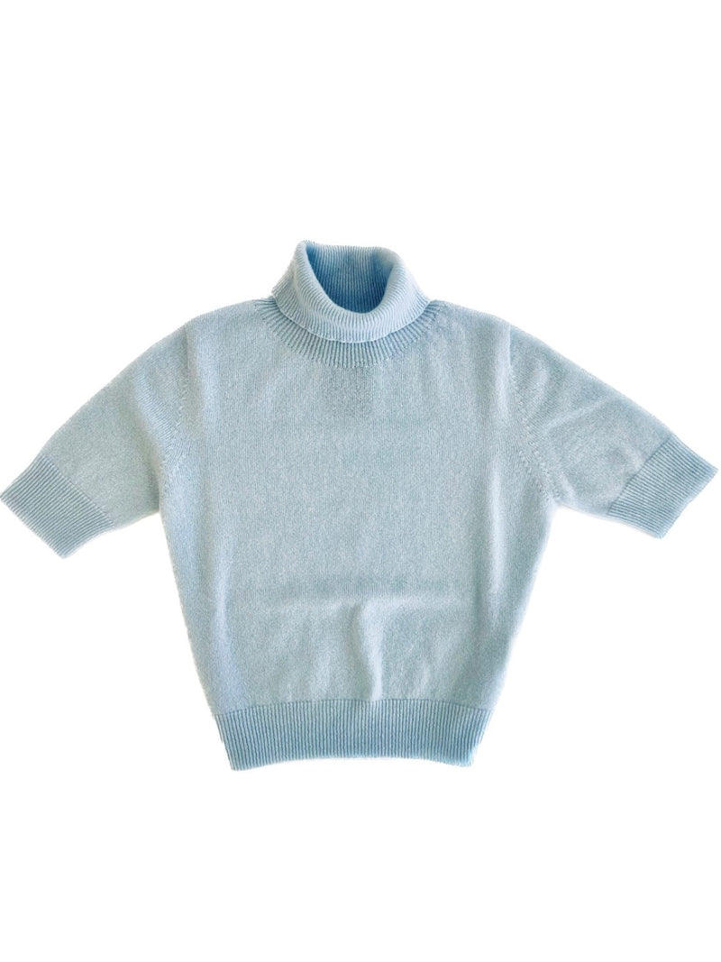 Turtleneck short sleeves pure cashmere