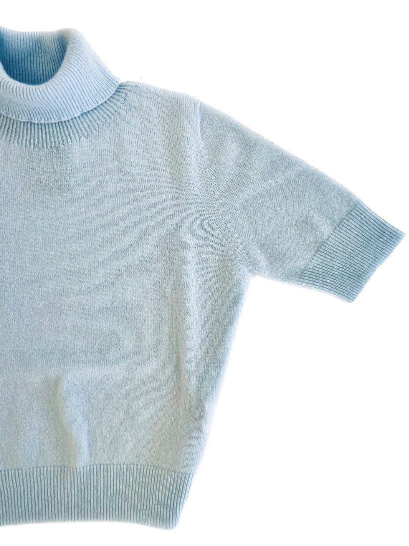 Turtleneck short sleeves pure cashmere