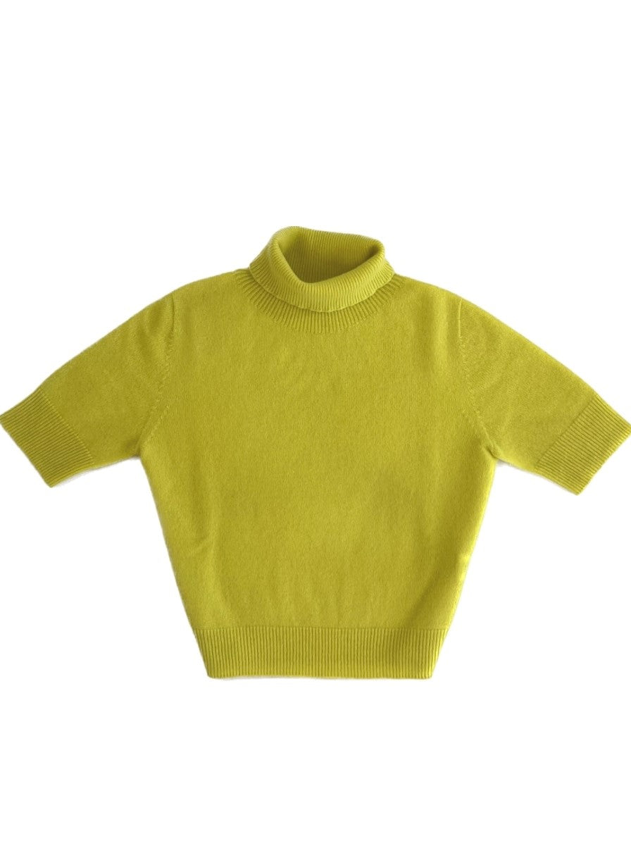 Turtleneck short sleeves pure cashmere