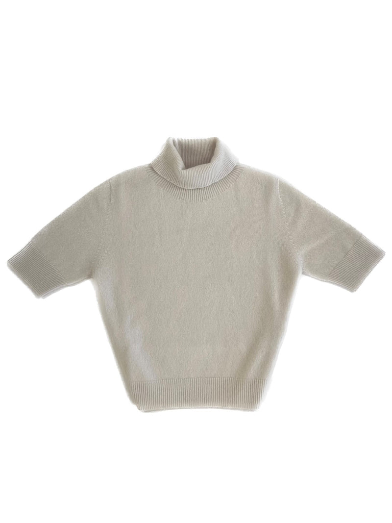 Turtleneck short sleeves pure cashmere