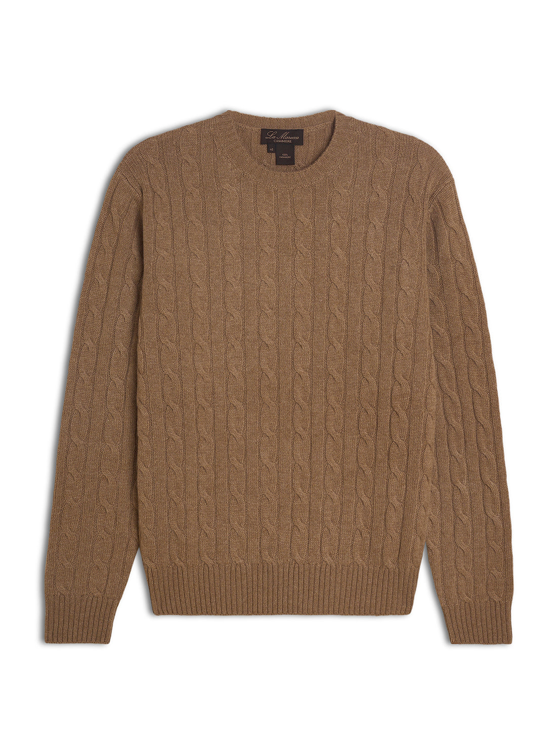 Crewneck - man 4 ply cable stitch pure cashmere