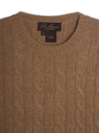 Crewneck - man 4 ply cable stitch pure cashmere