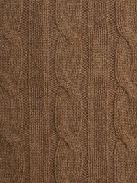 Crewneck - man 4 ply cable stitch pure cashmere