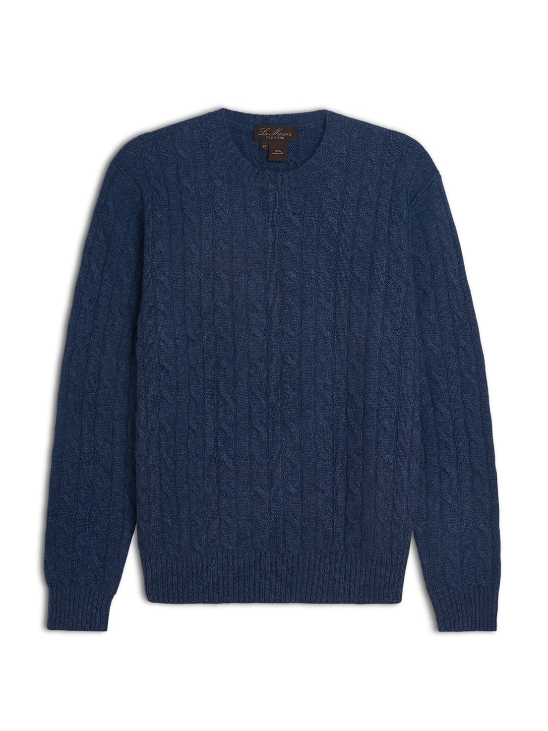 Crewneck - man 4 ply cable stitch pure cashmere