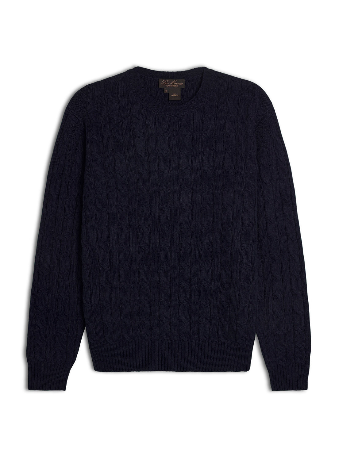 Crewneck - man 4 ply cable stitch pure cashmere