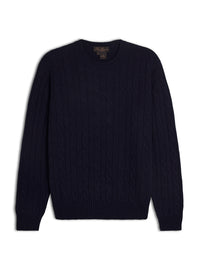 Crewneck - man 4 ply cable stitch pure cashmere