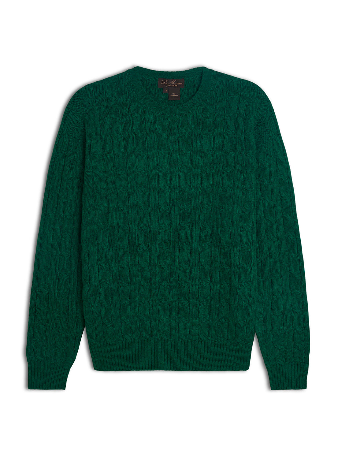 Crewneck - man 4 ply cable stitch pure cashmere
