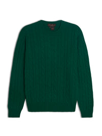 Crewneck - man 4 ply cable stitch pure cashmere