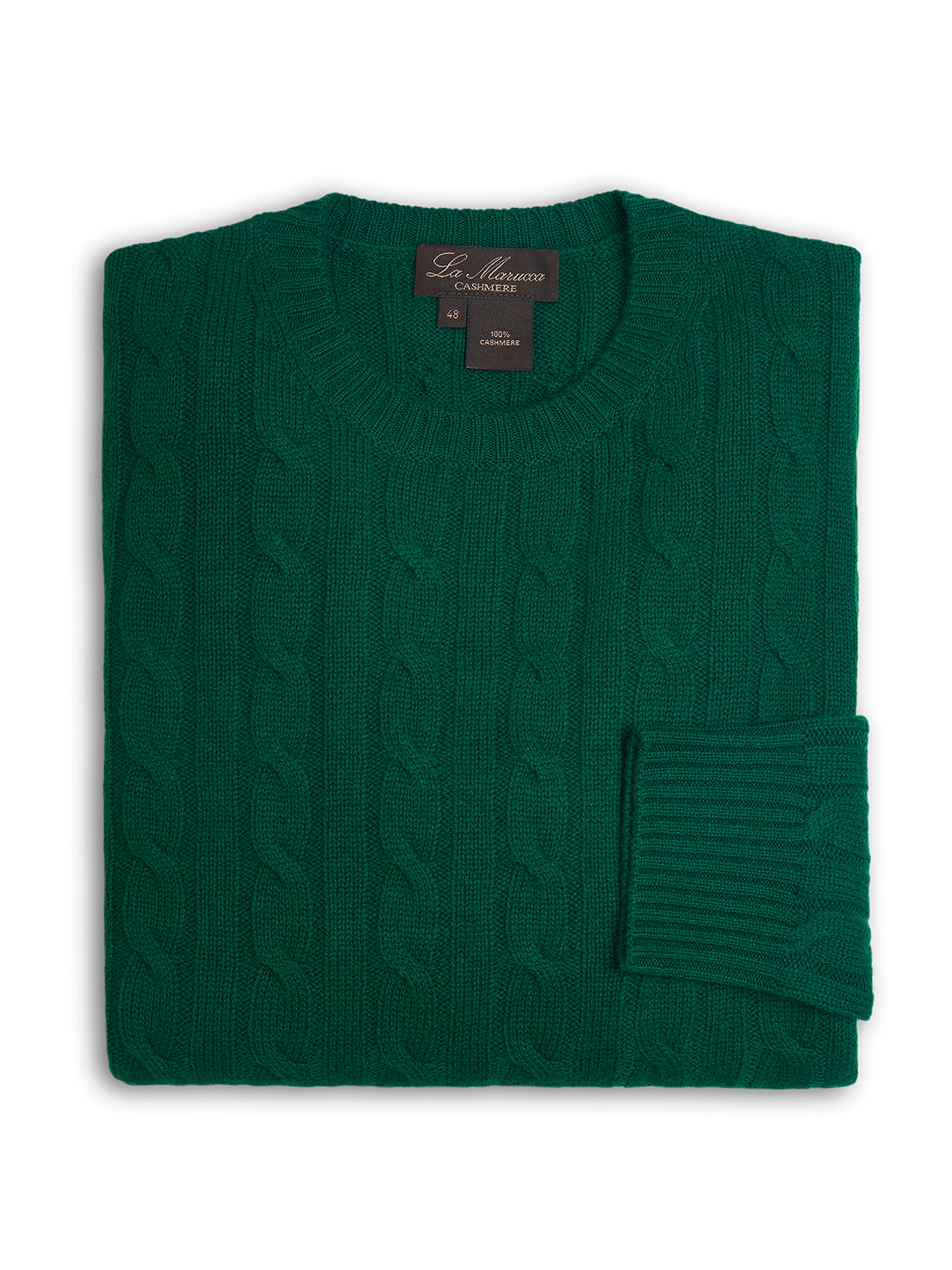 Crewneck - man 4 ply cable stitch pure cashmere