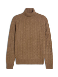 Dolcevita - uomo 4 fili treccia in puro cashmere.