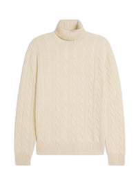 Dolcevita - uomo 4 fili treccia in puro cashmere.