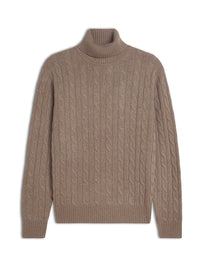 Dolcevita - uomo 4 fili treccia in puro cashmere.